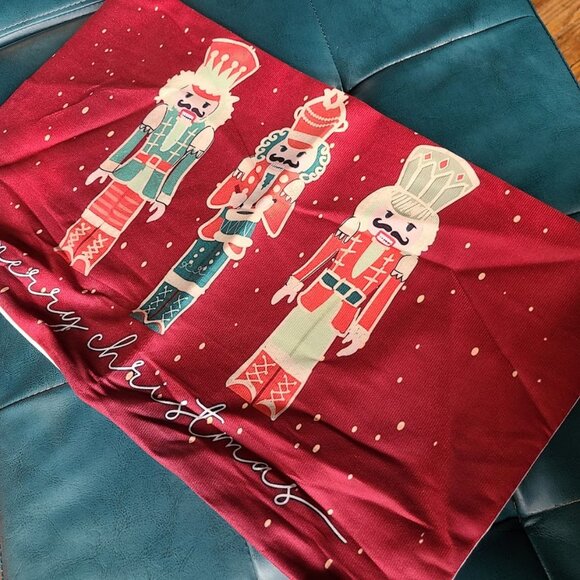 Christmas Pillow Cover Holiday Nutcracker Decor Soft Decorative Lumbar Case 20" - Picture 3 of 13